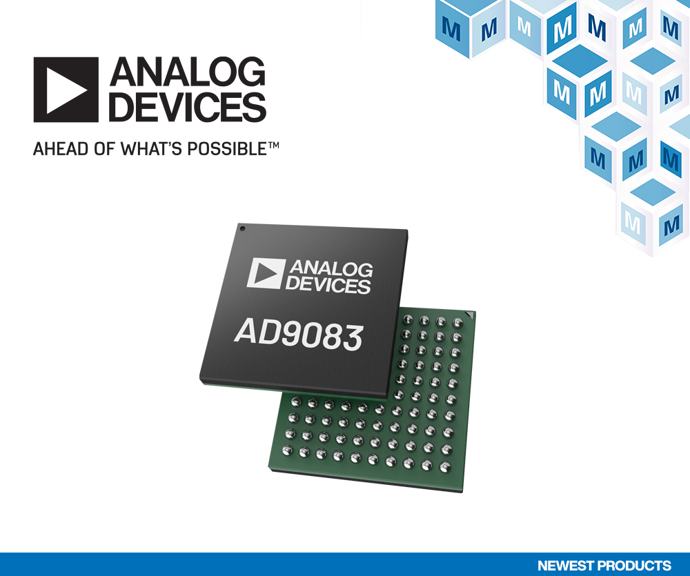 貿澤電子開售Analog Devices AD9083模數轉換器為毫米波成像和相控陣雷達應用提供低功耗解決方案