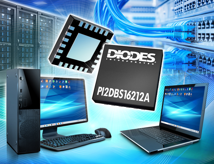 Diodes Incorporated 的紧凑高带宽 2:1 多任务/解多任务切换器，实现了具有卓越讯号完整性的绕送