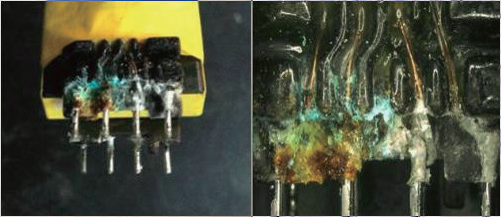 高頻變壓器引腳電化學腐蝕失效分析與可靠性研究