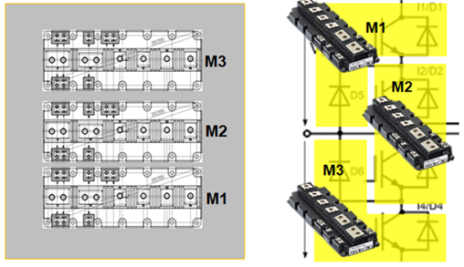图11：（a）基于PrimePACK™3黑模块NPC1三电平，在某种水冷条件下，不同工况时的散热器总热阻.png