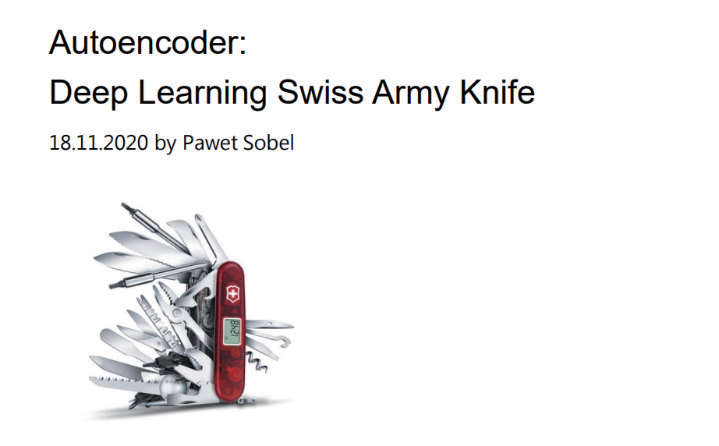 AI讲座：自编码器——神奇的ML瑞士刀