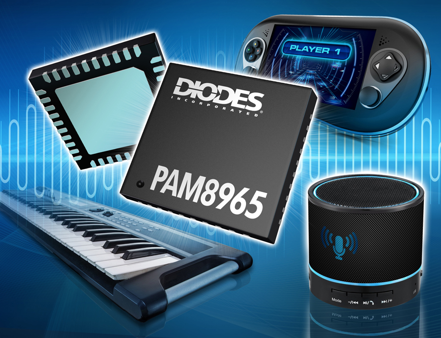 Diodes Incorporated 推出高效率 D 類立體聲音頻放大器節省電池電量，同時提供絕佳音質