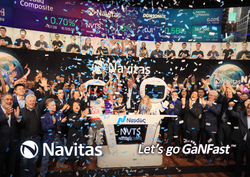 納微半導體正式登陸納斯達克，以股票代碼NVTS上市交易