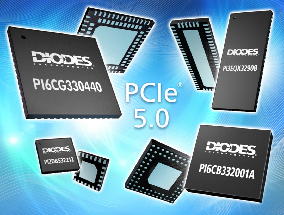 Diodes Incorporated 推出完整的 PCIe 5.0 產品組合，將增加走線長度、將損耗程度降至最低及改善抖動性能