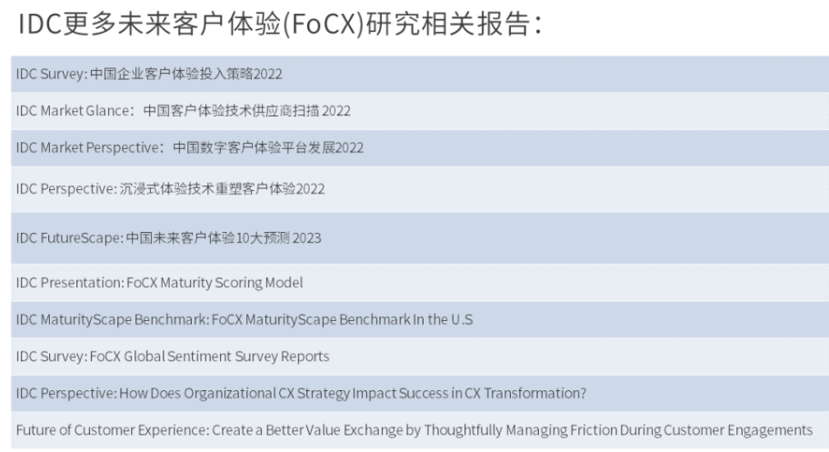 IDC首次發布《Market Glance: 中國客戶體驗供應商掃描 2022》報告