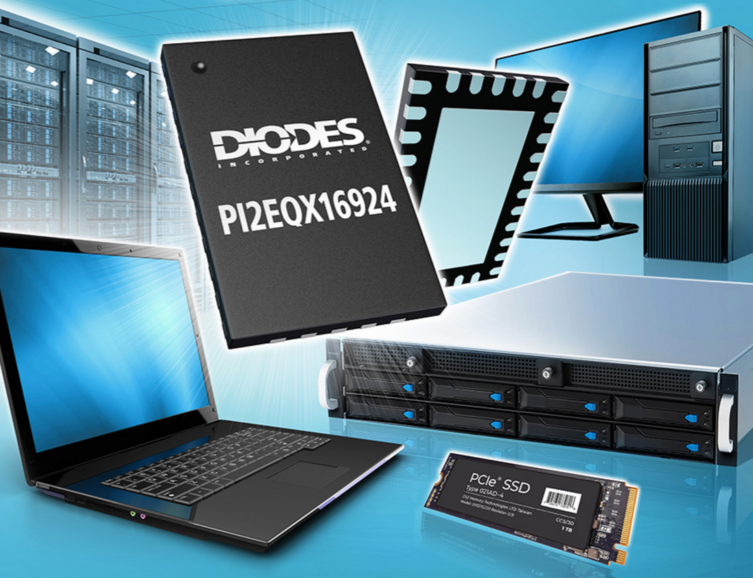 Diodes 公司 1.8V PCIe 4.0 ReDriver 可延长 PCB 线路长度，同时将耗电量降至最低