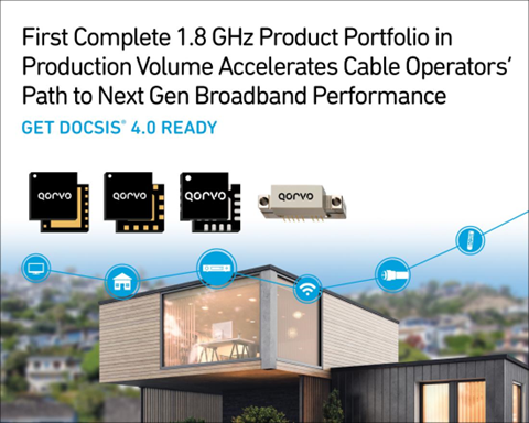 Qorvo 擴充 1.8 GHz DOCSIS 4.0 產品組合