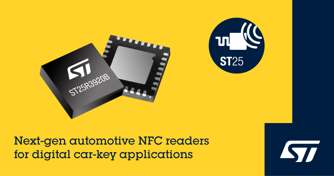意法半导体下一代NFC芯片简化数字车钥匙系统认证