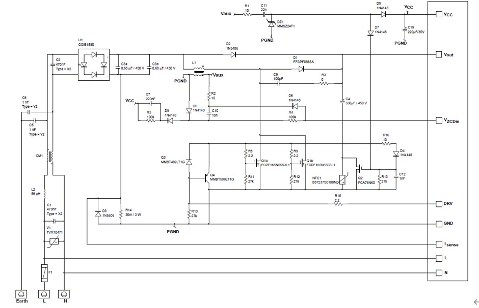 安森美半導(dǎo)體推出新一代Multi-Mode (DCM & CCM) PFC IC–NCP1618應(yīng)用于 500W 之防疫醫(yī)療儀器電源方案