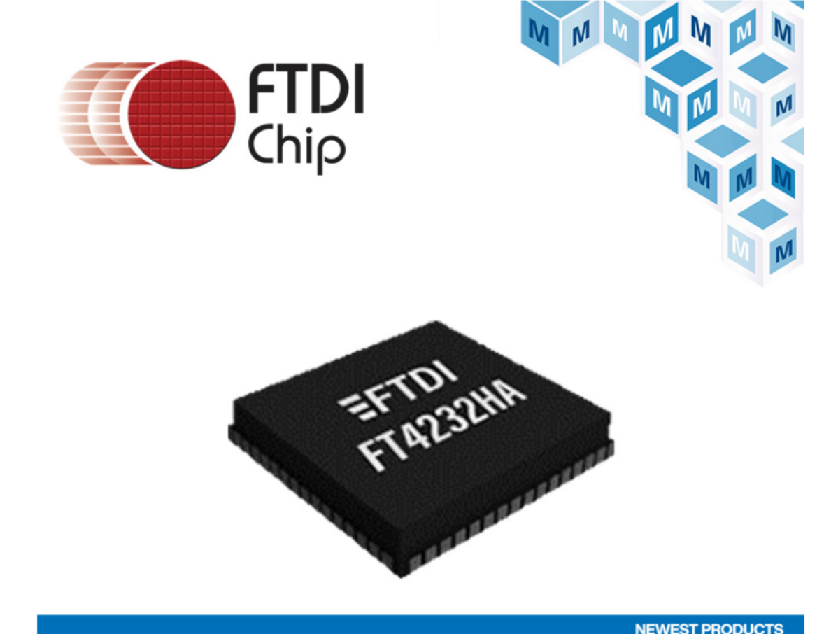 貿澤開售FTDI Chip FT4232HA USB轉UART/MPSSE IC 為目標設計提供高速USB支持
