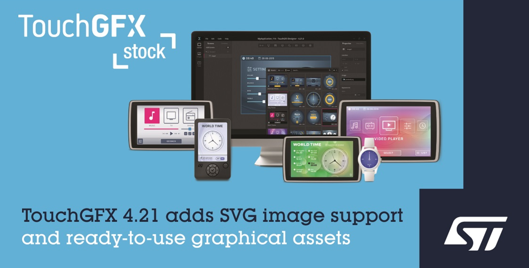 意法半导体TouchGFX Stock简化并加快在STM32 MCU上用户界面设计