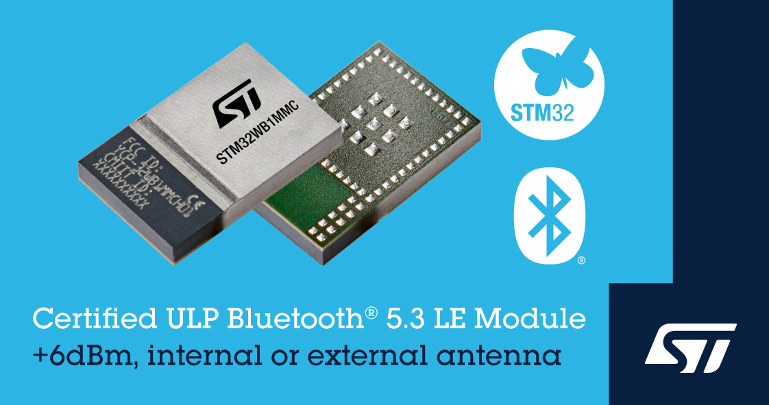 意法半導(dǎo)體推出STM32WB1MMC Bluetooth LE 認證模塊