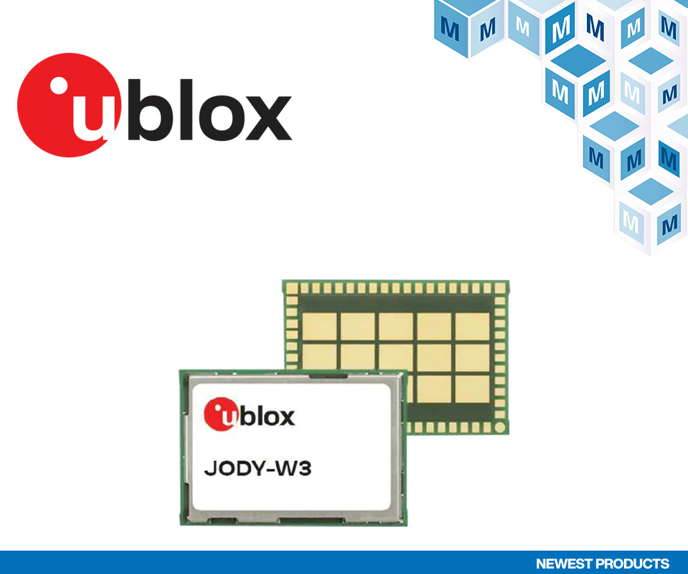 貿澤備貨u-blox JODY-W3基于主機的汽車模塊