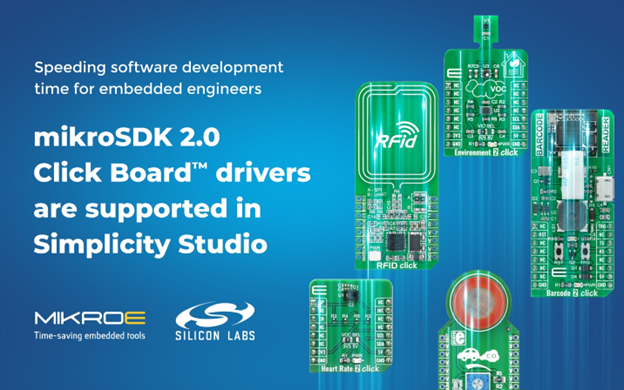 Silicon Labs Simplicity Studio支持MIKROE mikroSDK 2.0 Click Board驅動程序