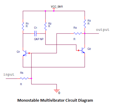 Monostable Multivibrator Circuit Diagram