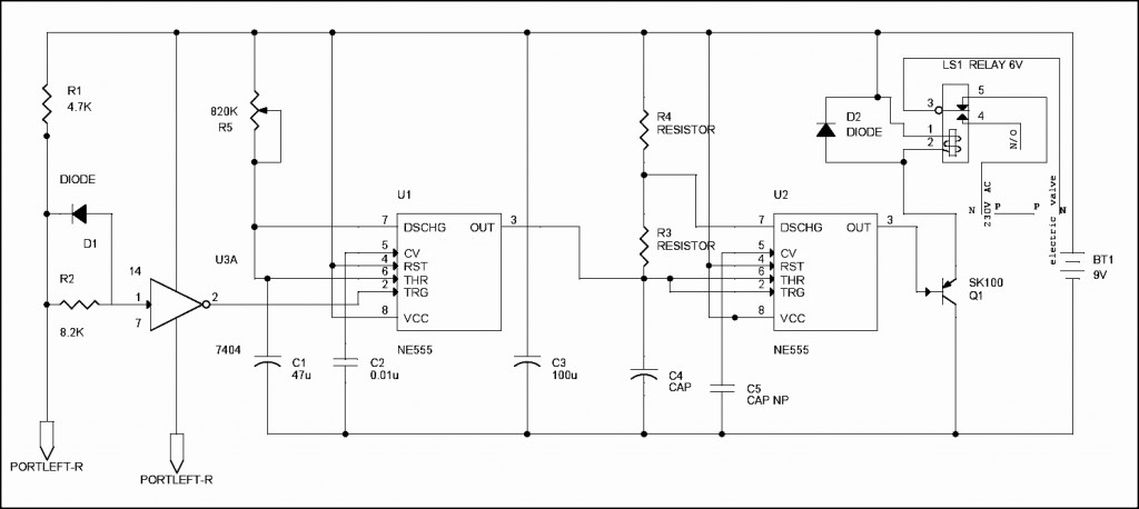 Circuit Diagram of Electronic Watering Plant System