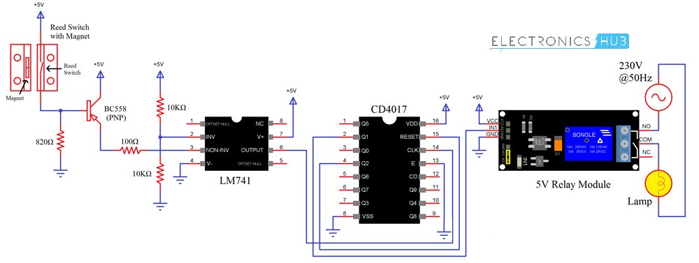 Automatic Washroom Light Switch Circuit Diagram 1