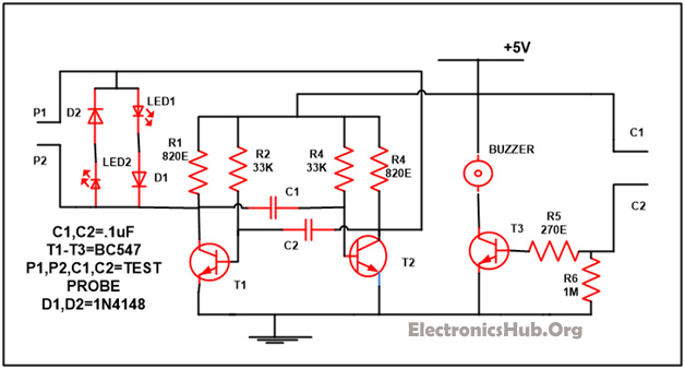 Continuity Tester Circuit Diagram