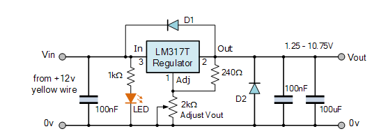如何使用LM317T创建可变电压电源