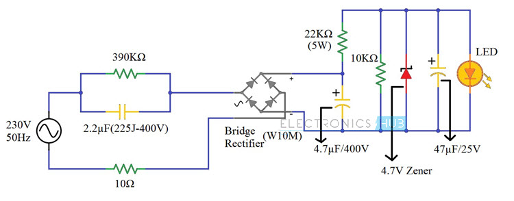 230V LED Driver Circuit Diagram