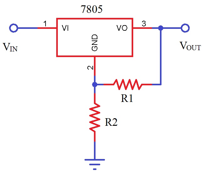 Variable Voltage Power Supply from Fixed Voltage Regulator Principle