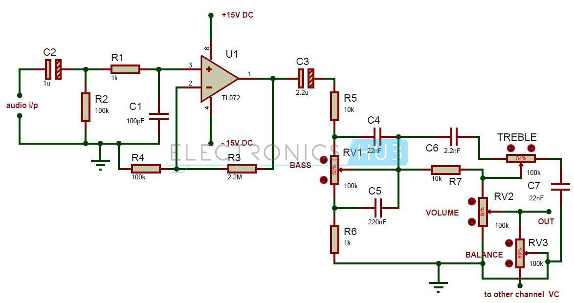 Audio Tone Control Circuit Diagram