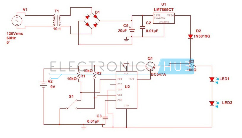 Automatic Changeover Switch Circuit Diagram