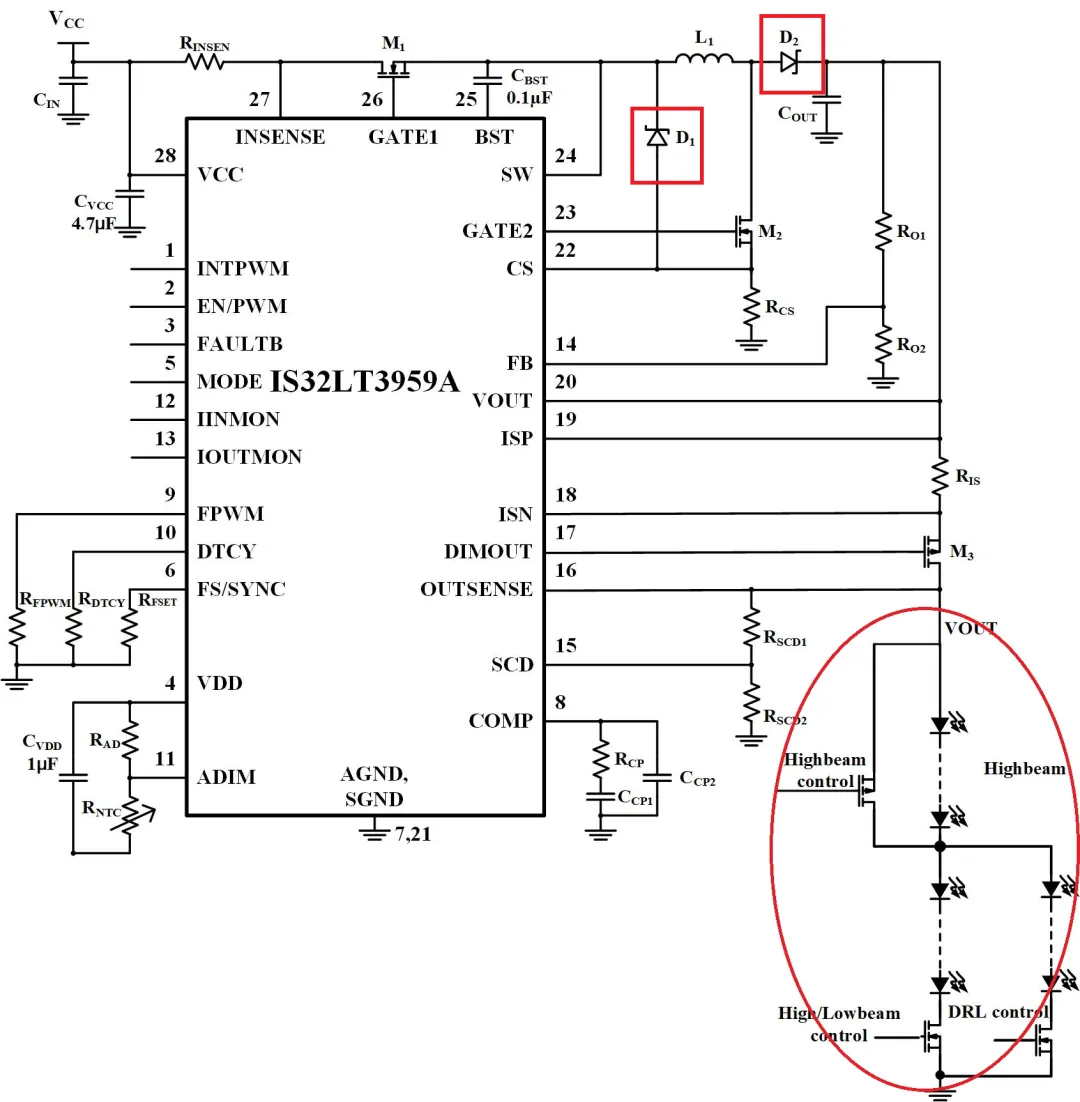 如何解決單芯片驅(qū)動HB/LB/DRL,LED負載切換電流過沖？