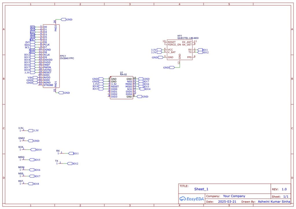 开源 LoRa + GPS 模块电路图