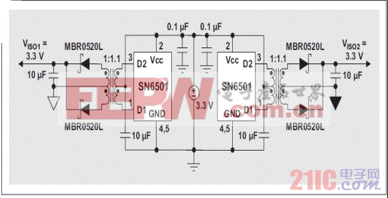 圖 6 雙隔離電源設(shè)計