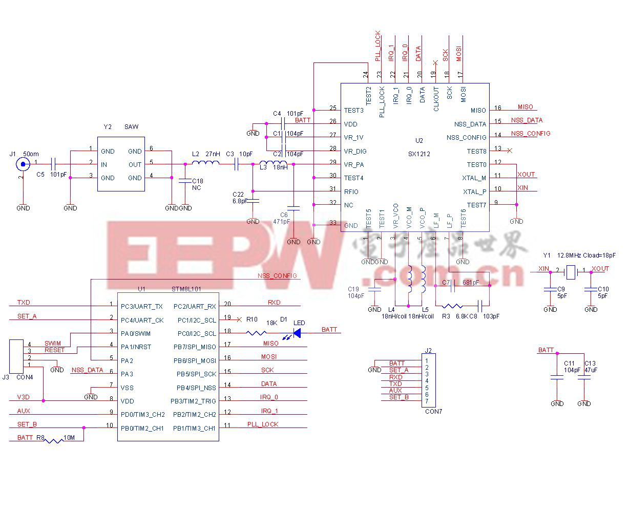 SX1212的系統(tǒng)電路設計