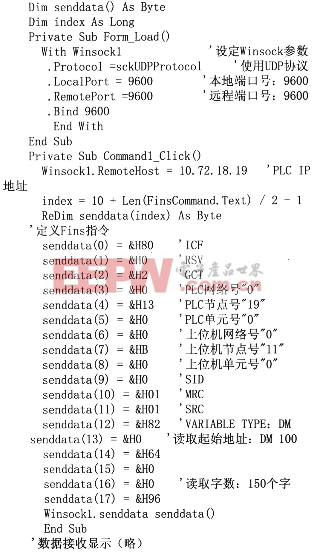 基于FINS协议的OMRON PLC与上位机以太网