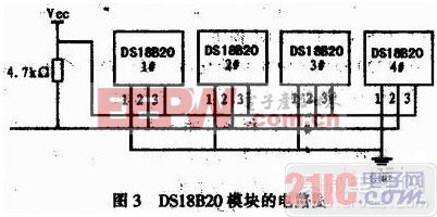 DS18B20和單片機(jī)之間的連接圖