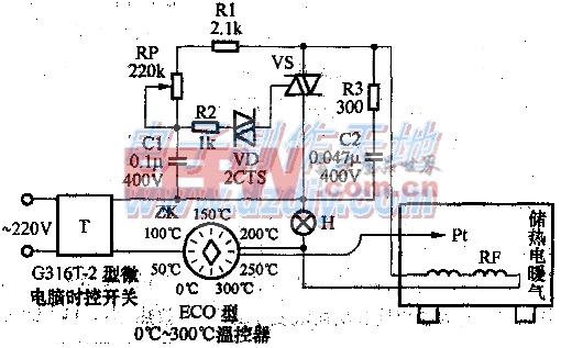 储热式电暖气控制电路图Power control circuit