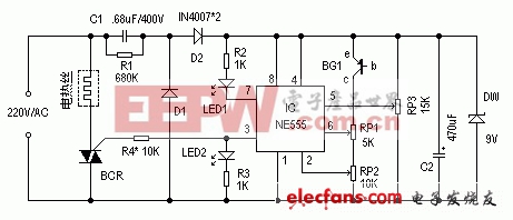 采用NE555的电热毯温控器电路设计