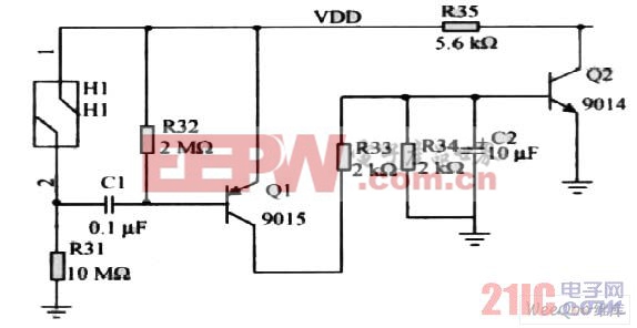 無(wú)線門磁接受模塊傳感器電路圖