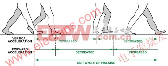 步行阶段与加速度模式 www.elecfans.com