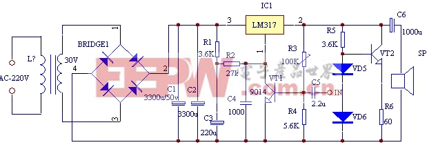 三端稳压LM317甲类功放的设计