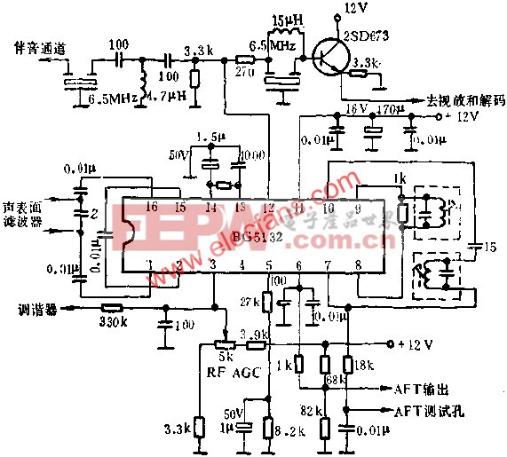 BG5132图象中放集成电路的应用电路图  www.elecfans.com