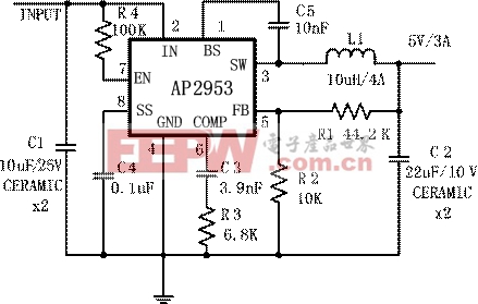 图3：AP2953的典型应用电路。