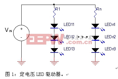 圖1：定電壓LED驅(qū)動器。