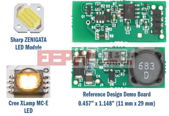 圖7：降壓-升壓MR16燈用LED及參考設(shè)計演示板