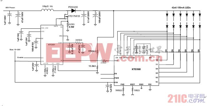 基于KTD360的37英寸電視背光范例