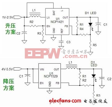 1～3W手電筒LED升壓/降壓應(yīng)用