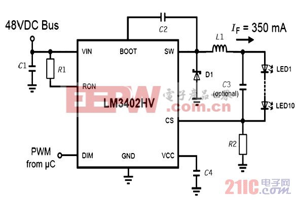 詳細的LM3402HV 電路