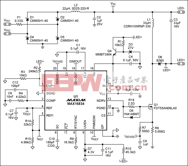 Figure 1. The schematic for the reference design.