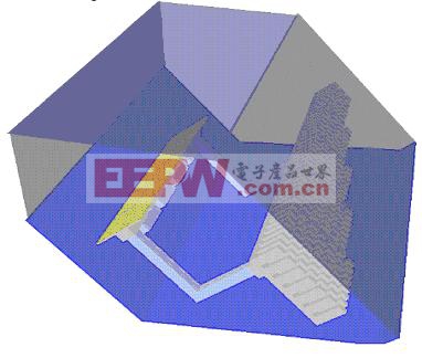 在前照燈空間內(nèi)完整的近光燈系統(tǒng)的主動式液冷全模型