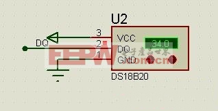 圖4.4 DS18B20連線圖