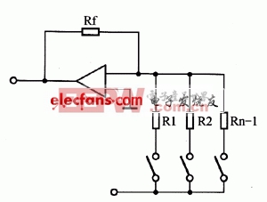 圖3 權(quán)電阻型D/A轉(zhuǎn)換器