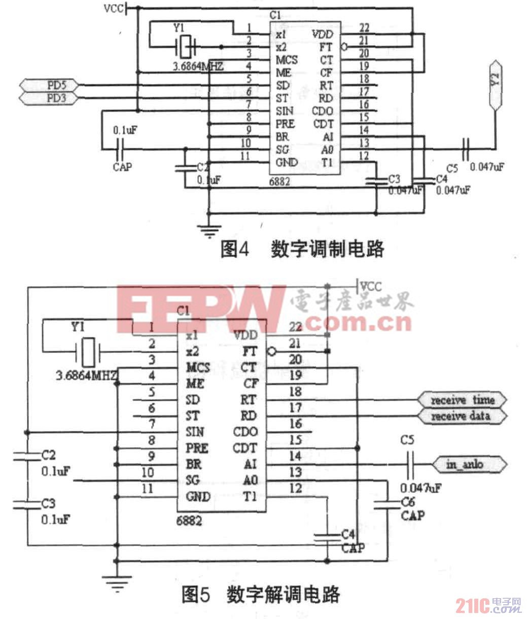 MSM6882的應(yīng)用接線圖和原理圖